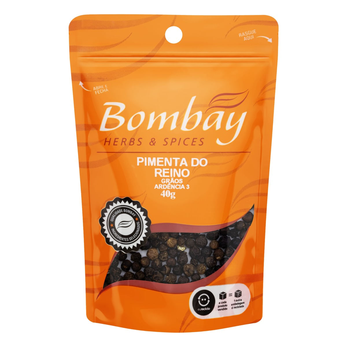 Pimenta do Reino BOMBAY Herbs & Spices Ardência 3 Grãos 40g