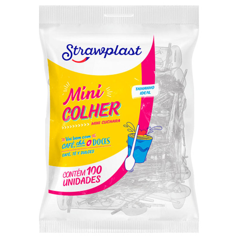 Colher Descartável Para Café E Chá Strawplast Com 100 Unidades