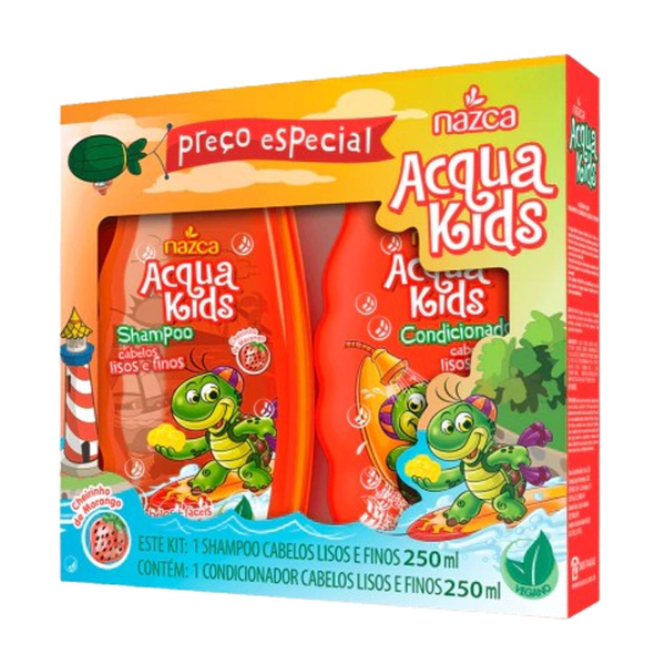 Conjunto Acqua Kids 250ml - Shampoo + Condicionador - Lisos e Finos