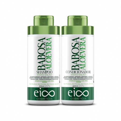 Kit Shampoo 450ml + Condicionador 400ml Eico Babosa