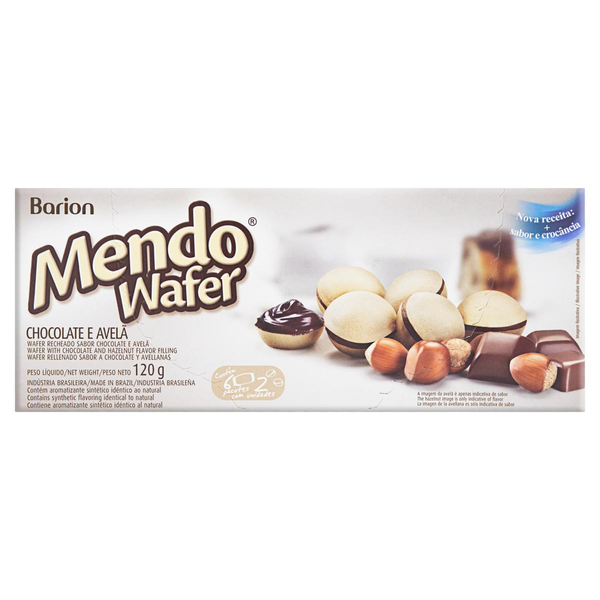 Wafer Barion Mendowafer Chocolate e Avelã 120g