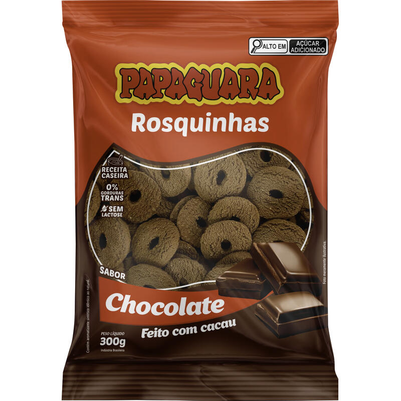 Biscoito Rosquinha Papaguara Chocolate 300g