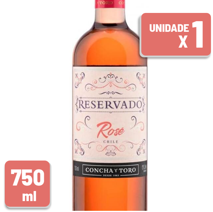 Vinho Concha Y Toro Reservado Rosé Garrafa Vidro 750ml
