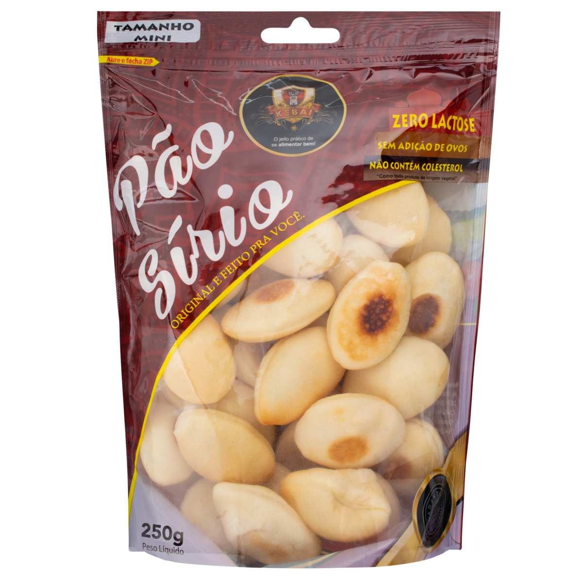 Pão Sírio Mini Zero Lactose Kebai Pacote 250g