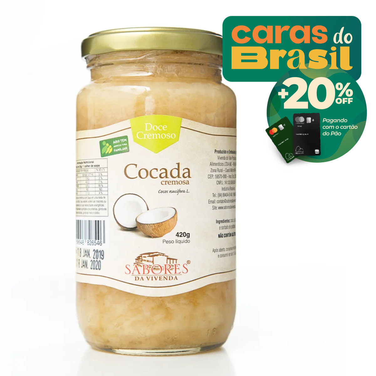 Doce Cocada Cremosa Sabores Vivenda 420g