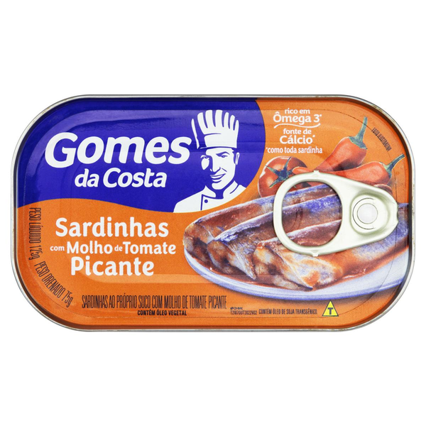 Sardinha ao Molho de Tomate Picante Gomes da Costa Lata 84g