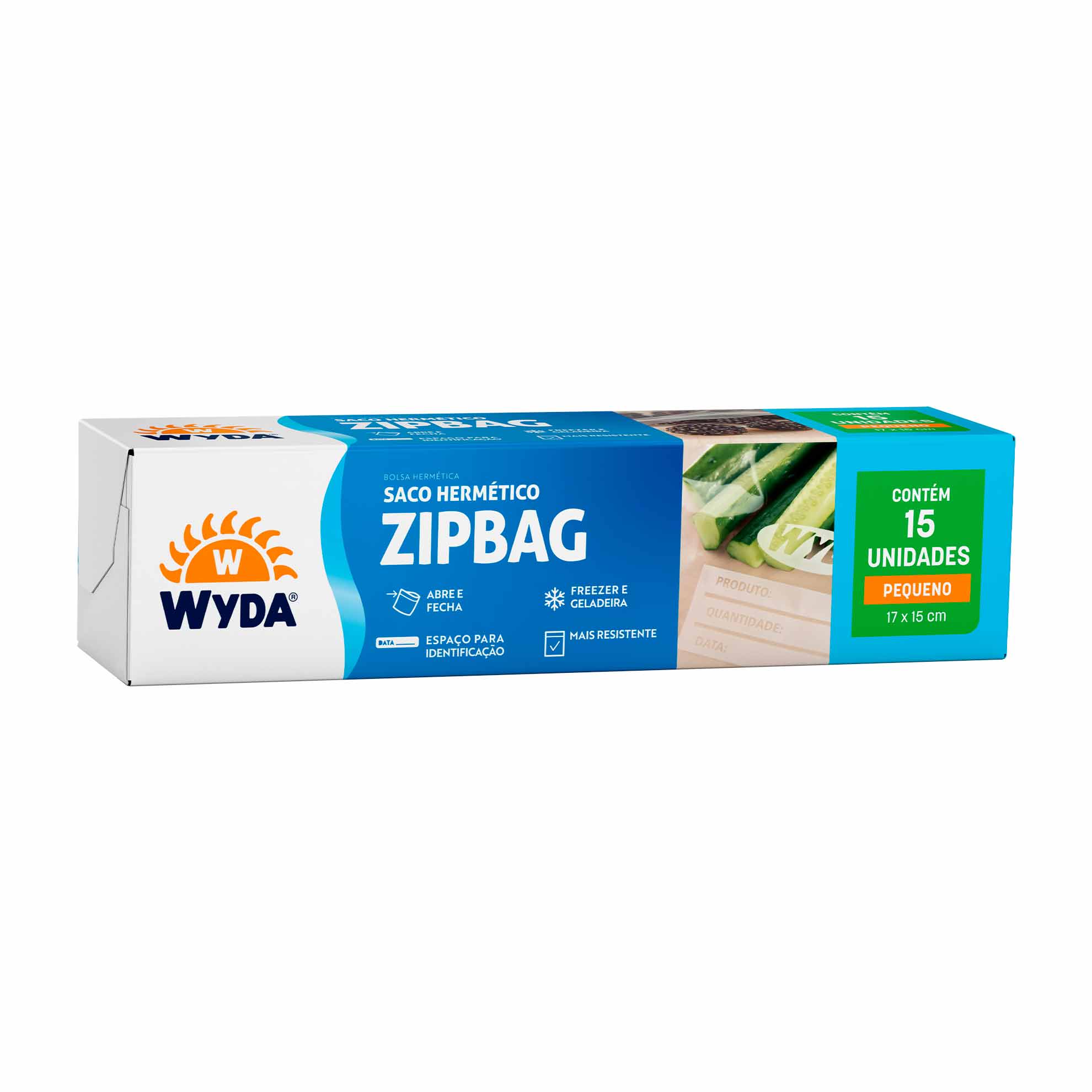 Saco Plástico Hermético 1525 Wyda Zip Lock Pequeno 15 unidades