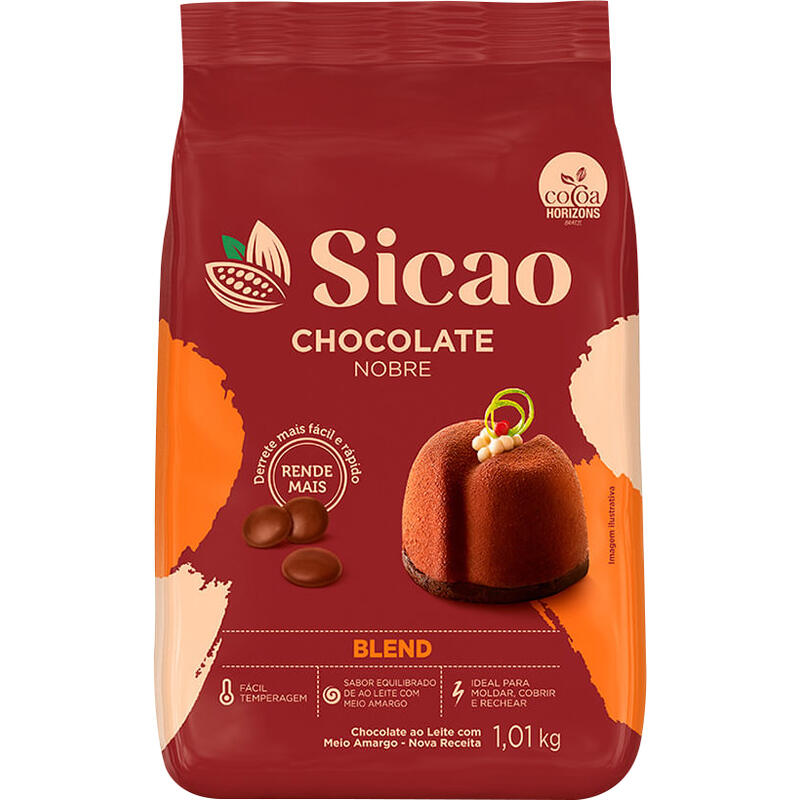 Cobertura de Chocolate em Gotas Sicao Nobre Blend 1,01kg