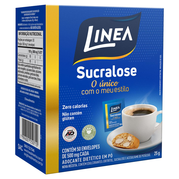 Adoçante em Pó Sucralose Linea Caixa 40g 50 Unidades