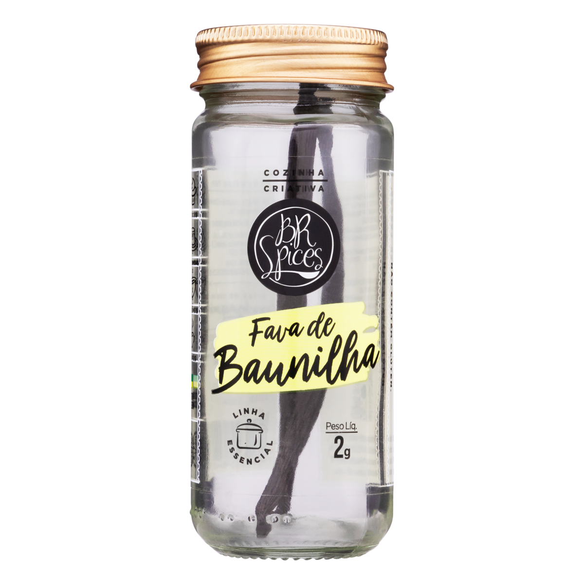 Fava de Baunilha com Tampa Dosadora BR Spices Essencial Vidro 2g