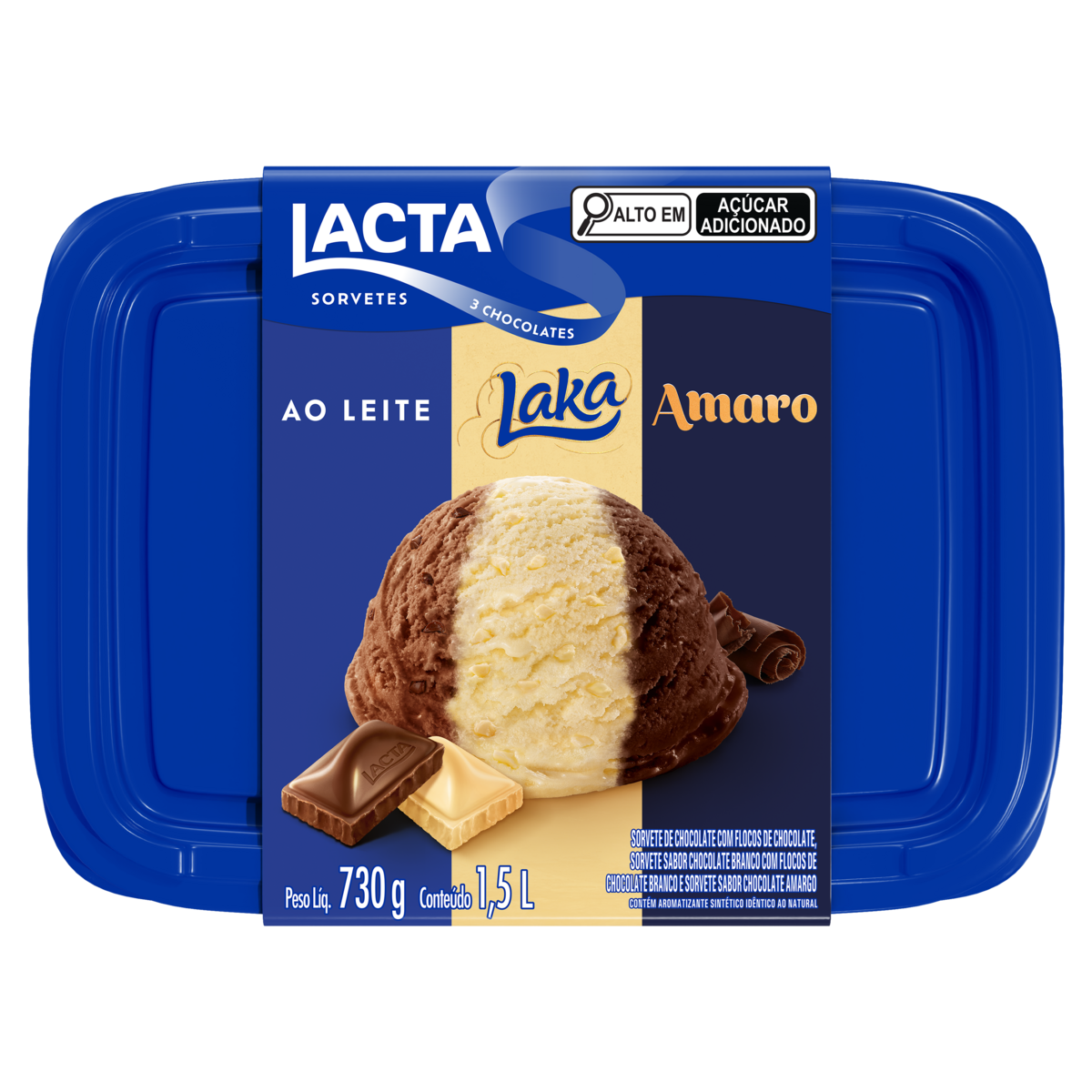 Sorvete LACTA 3 Chocolates 1.5L