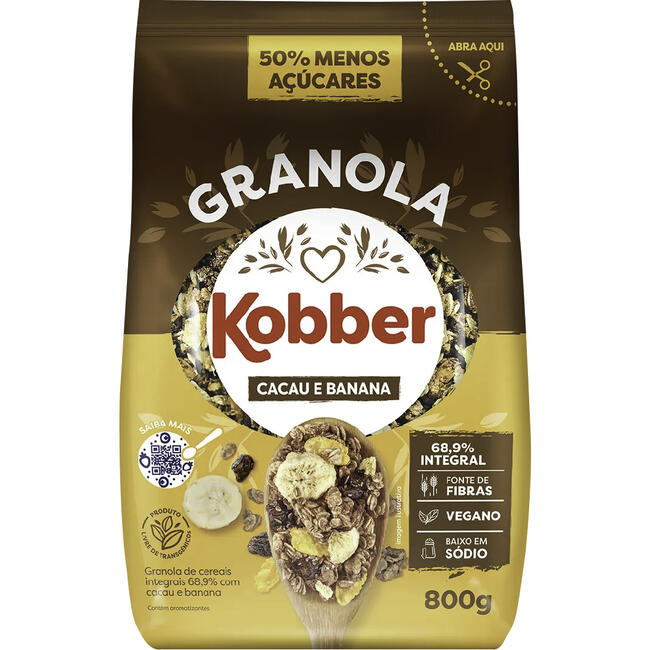 Granola Kobber Cacau e Banana 800g