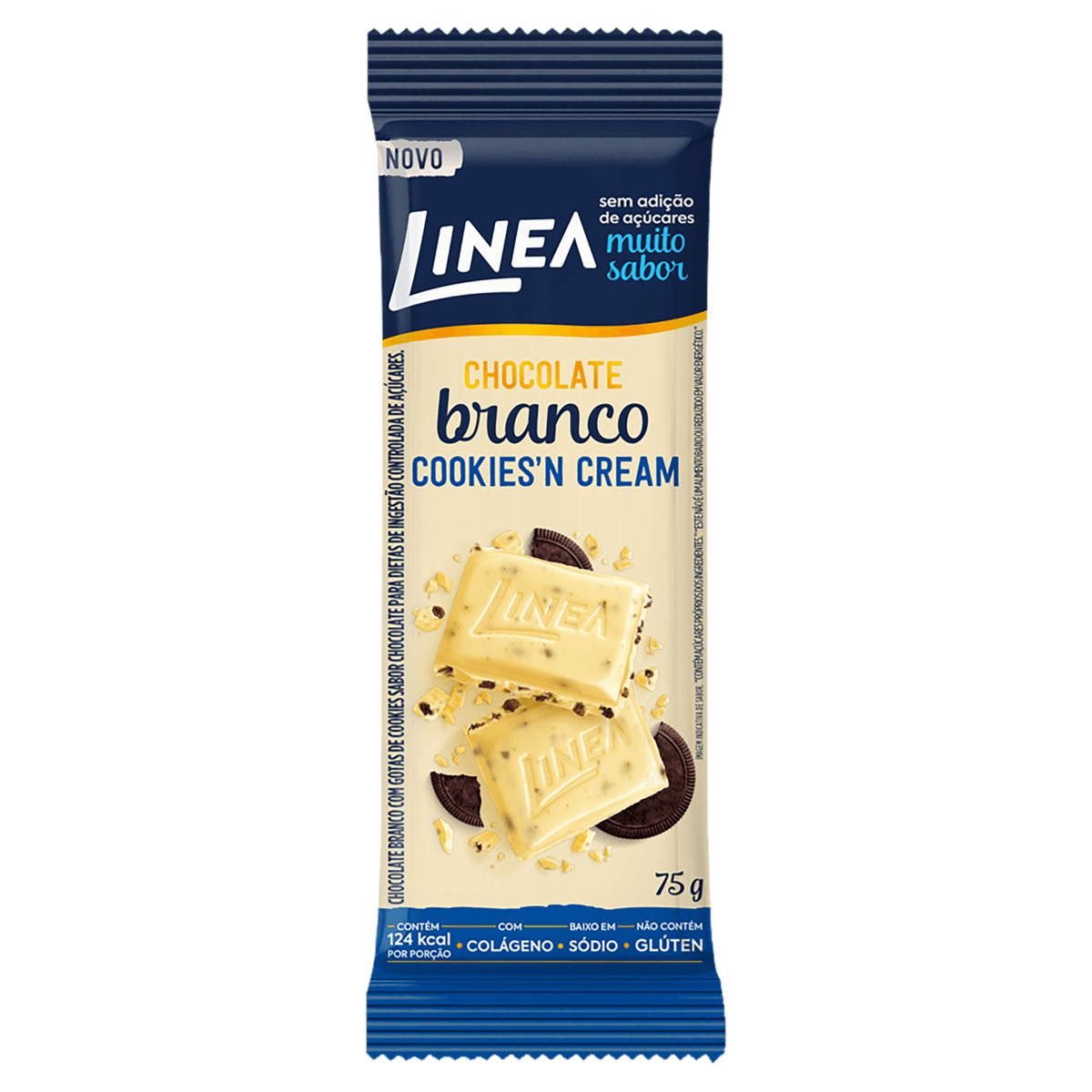 Chocolate Branco Cookies'n Cream Linea Pacote 75g