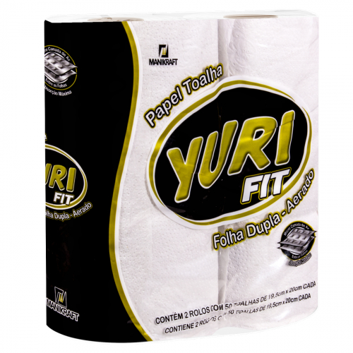 Toalha de Papel Folha Dupla Aerada Yuri Fit Pacote 2 Unidades