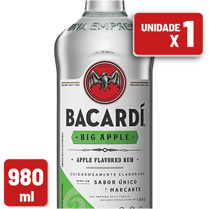 Rum Bacardi Big Apple Garrafa Vidro 980ml