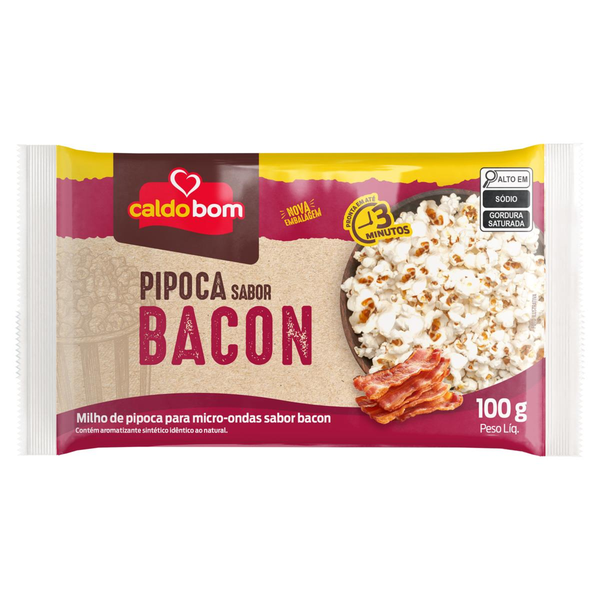 Milho de Pipoca para Micro-ondas Caldo Bom 100g - Bacon