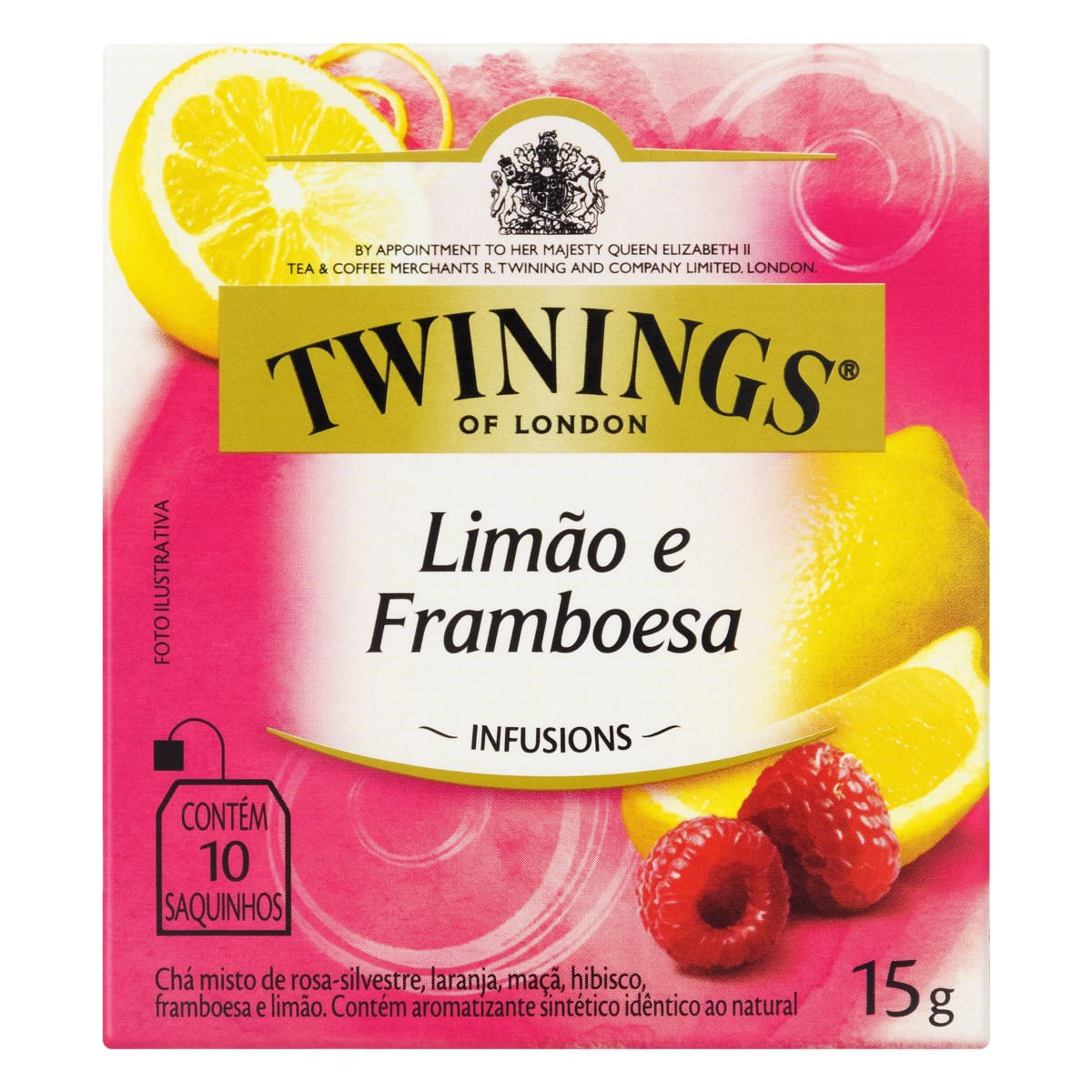 Chá TWININGS Limão e Framboesa Com 10 Saquinhos 15g