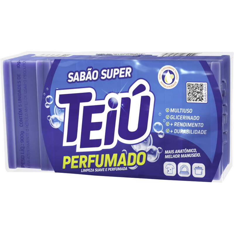 Sabão em Pedaço Glicerinado Teiú Azul 5x180g
