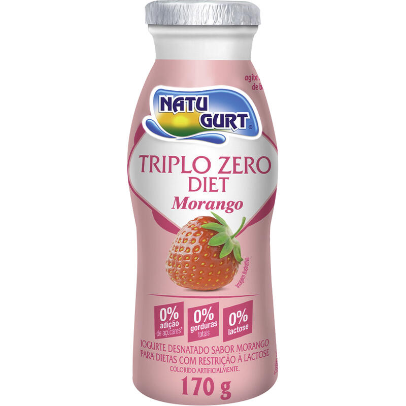 Iogurte Natural Gurt Triplo Zero Morango 170g