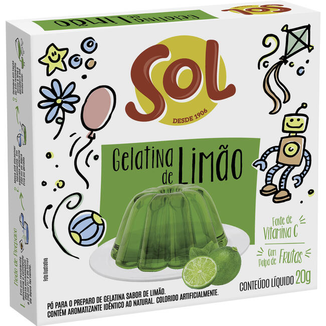 Gelatina Sol Limão 20g