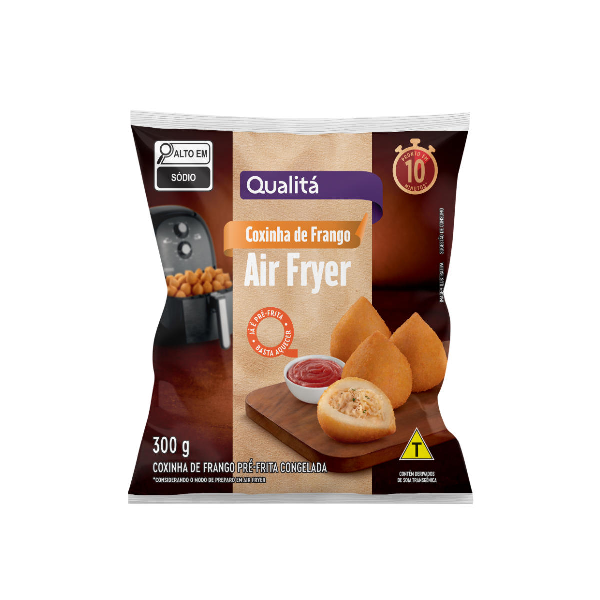 Coxinha Congelada Frango Qualitá Air Fryer Pacote 300g