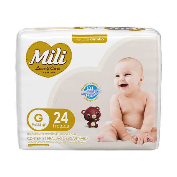 Fralda Mili Love Care Jumbo G 24 Unidades