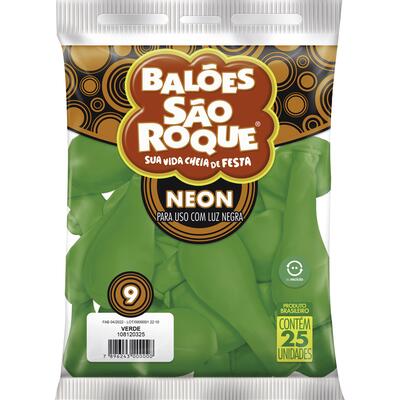Balões Neon São Roque N° 9 Verde 25 un