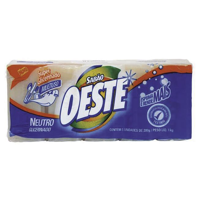 Sabão em Pedaço Oeste Neutro 5x200g