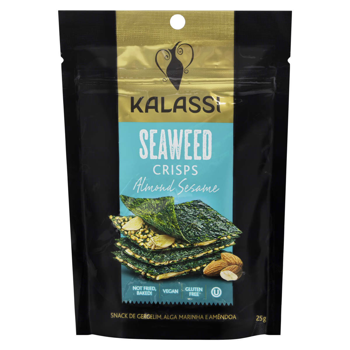 Snack Gergelim, Alga Marinha e Amêndoa sem Glúten Kalassi Sachê 25g