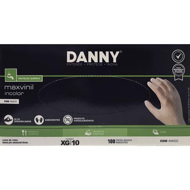Luva de Vinil Danny Com Amido - XG 100 un