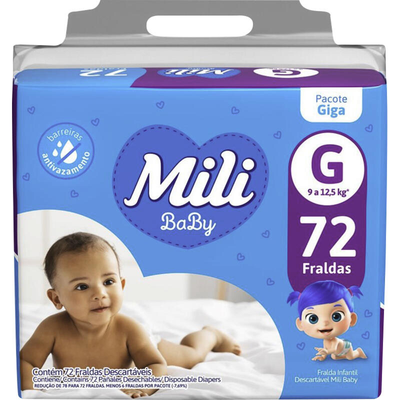 Fralda Descartável Mili Baby Giga G 72 un