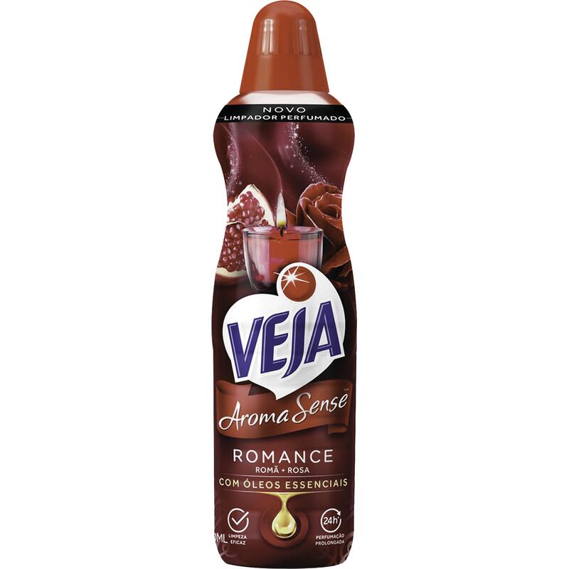 Limpador Perfumado Veja Aroma Sense Romance 500ml com óleos essenciais