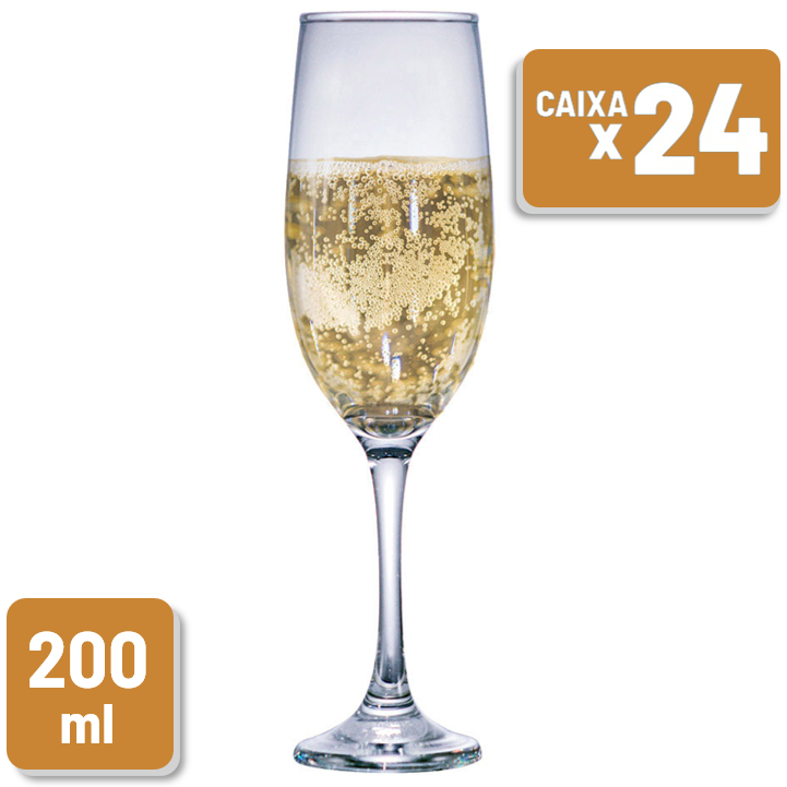 Taça de Champanhe One Vidro 200ml Caixa c/ 24 un