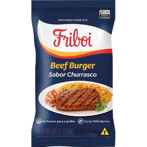Beef Burger Churrasco Sabor Queijo Congelado Friboi 120