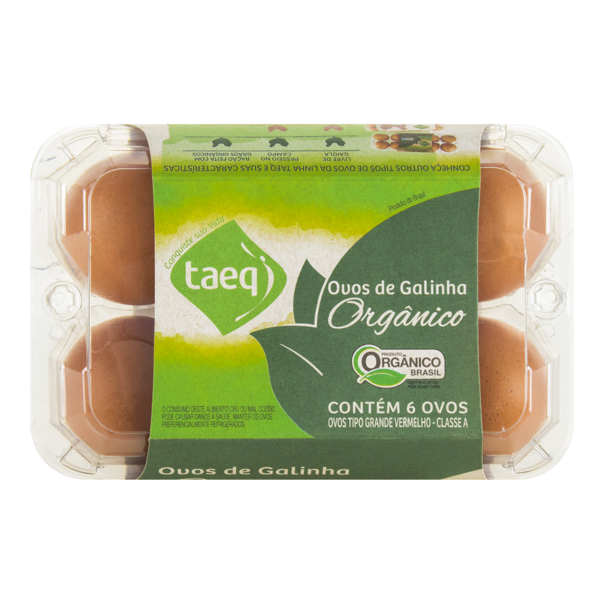 Ovos Vermelhos Grandes Orgânicos TAEQ Bandeja com 6 Unidades