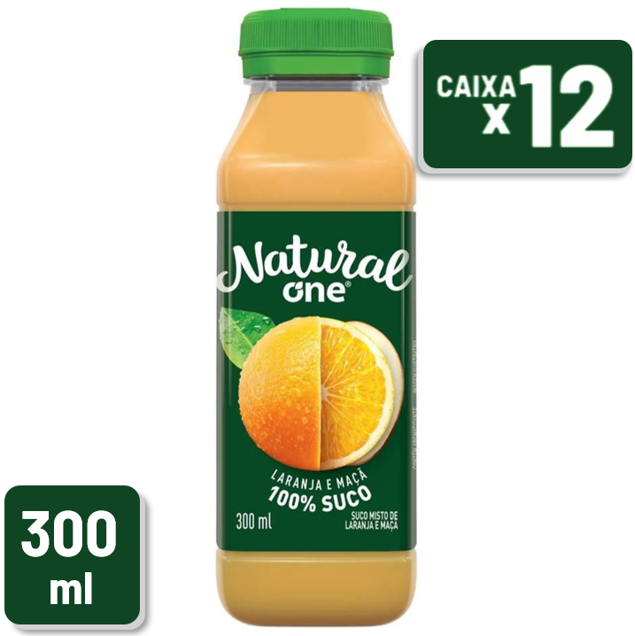 Suco Natural One Laranja e Maçã Pet 300ml Caixa c/ 12 un
