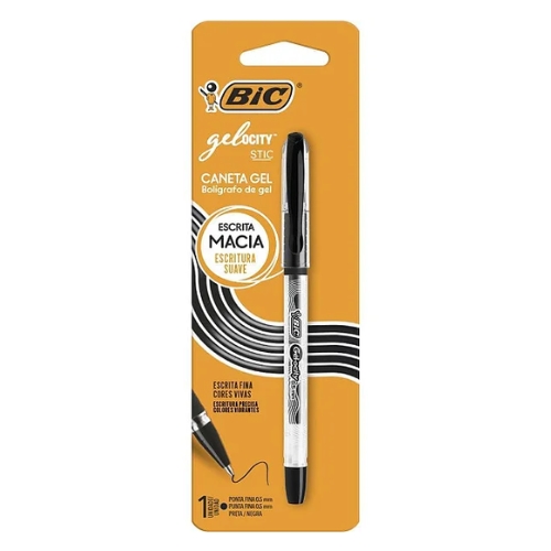 Caneta Gelocity Stic Preta Bic 1un