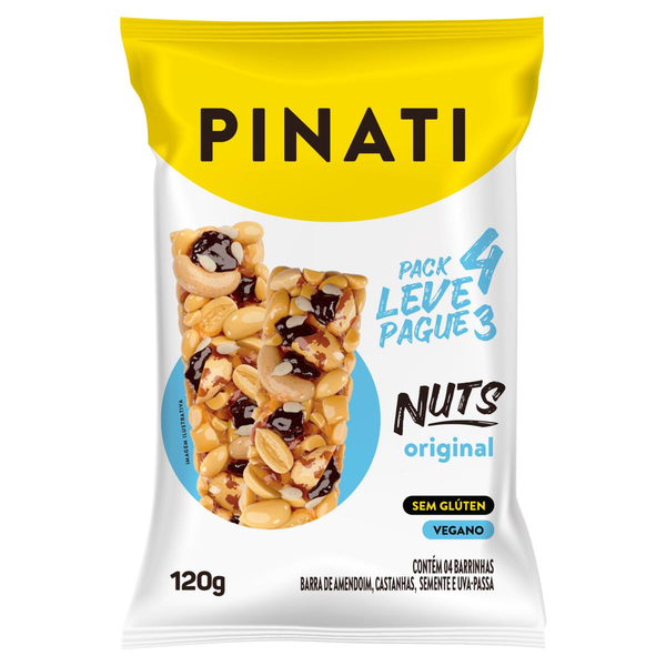Kit Barras Leve 4 Pague 3 Pinatti Nuts original 30g