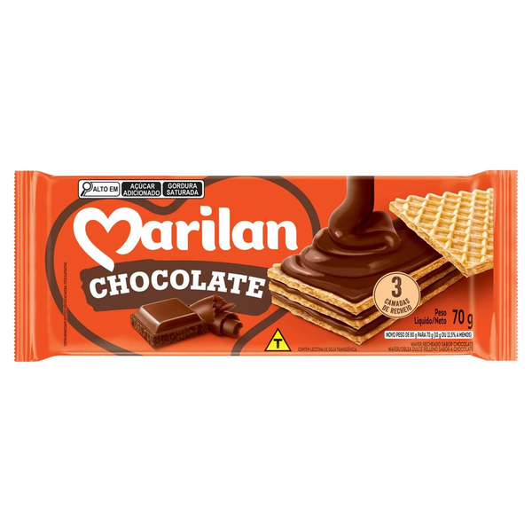 Biscoito Wafer Marilan 70g - Chocolate