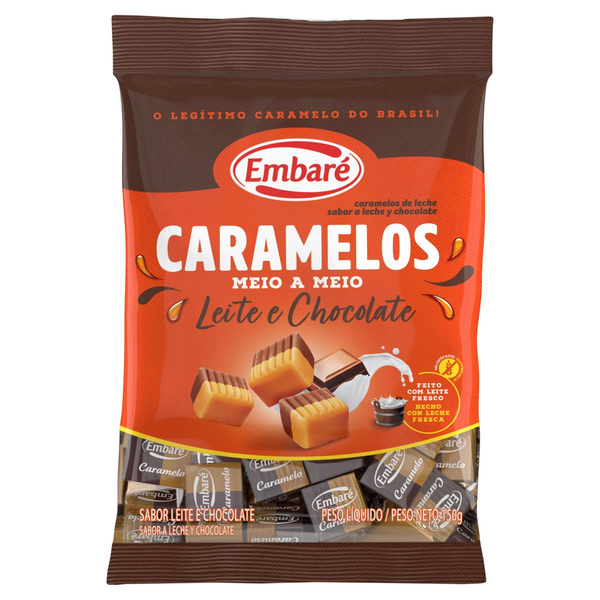 Bala Embaré Caramelos Leite e Chocolate 150g