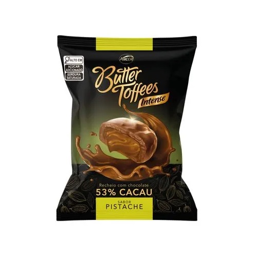 Bala Arcor Butter Tof 53% Cacau Pistache 90g