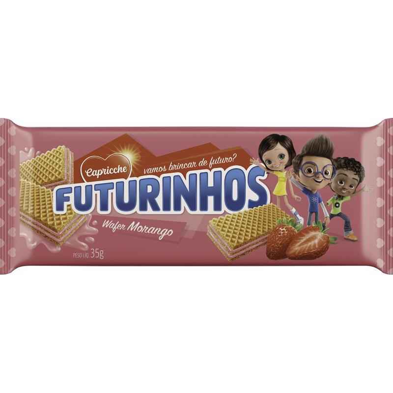 Biscoito Wafer Recheado Futurinhos Morango 35g