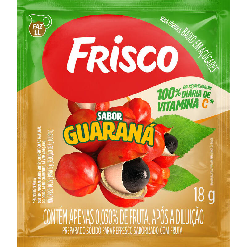 Refresco em Pó Frisco Guaraná 18g