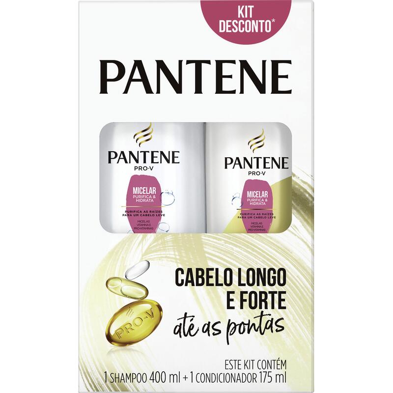 Kit Pantene Shampoo 400ml + Condicionador 175ml Micelar