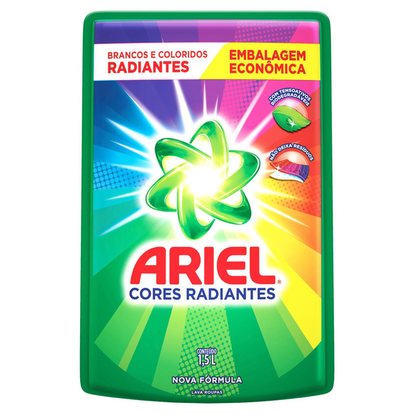 Refil Sabão Líquido ARIEL Cores Radiantes 1,5L