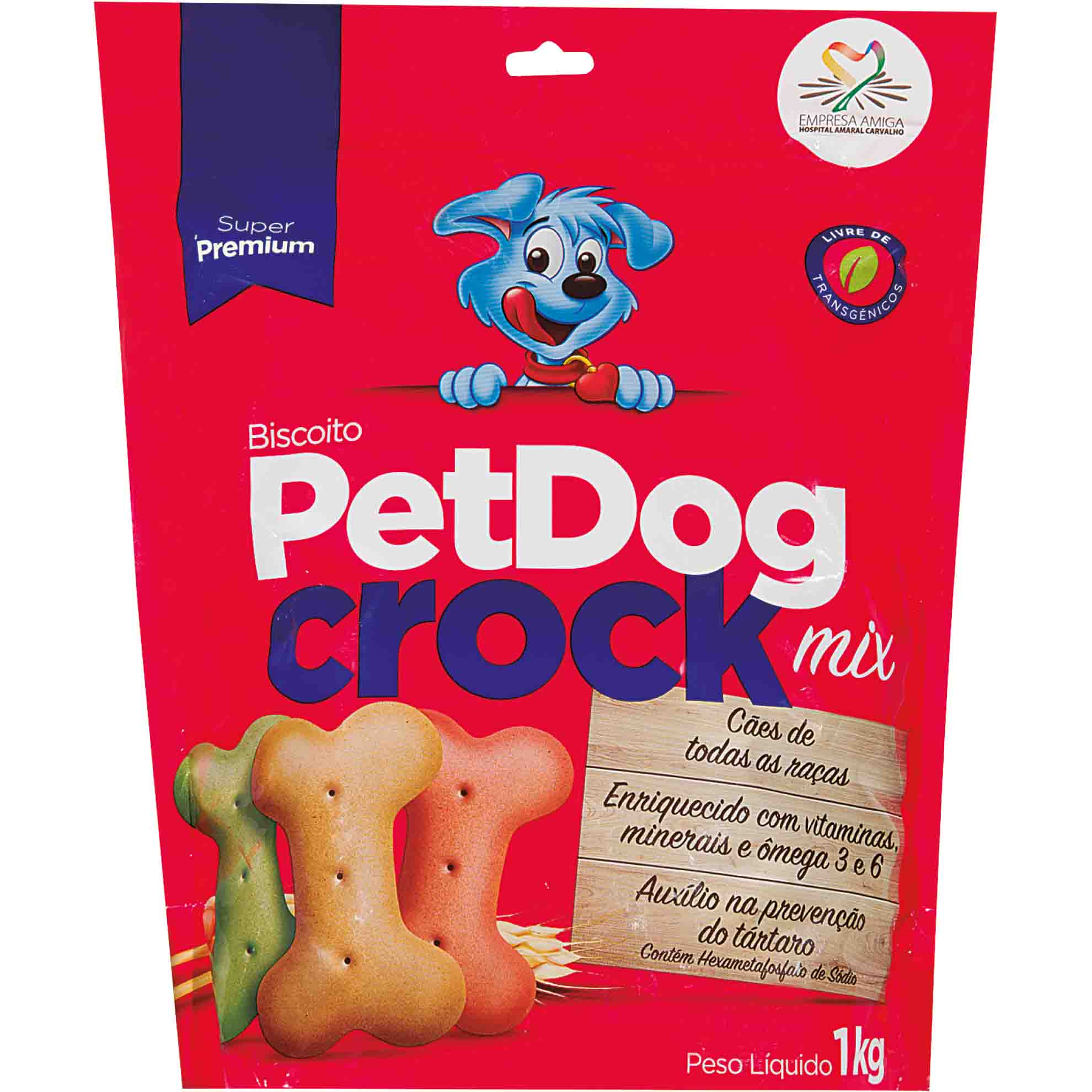 Biscoito para Cães PetDog Crock Mix 1kg