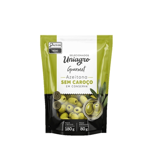 Azeitona Uniagro Verde Sem Caroço Em Conserva 80g