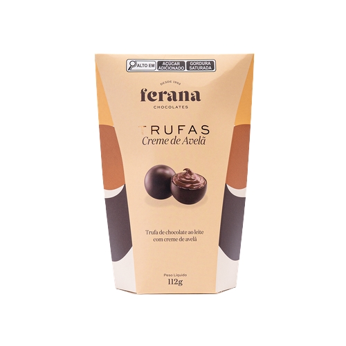 Trufa Ferana Chocolate Ao Leite Recheio Creme De Avelã 112g