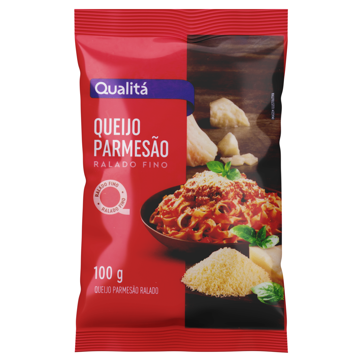 Queijo Parmesão Ralado Fino Qualitá Pacote 100g