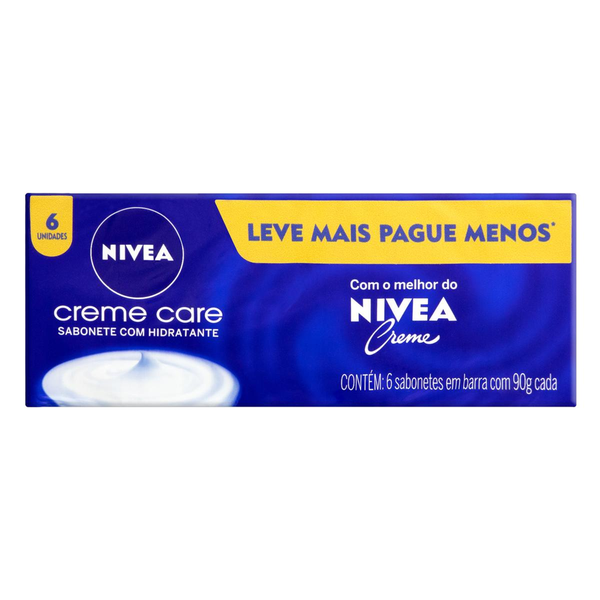 NIVEA Sabonete em Barra Creme Care Promo 6 uni 90g